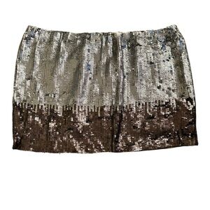 Jaloux Ombré Sequin Mini Skirt Hand Embellished‎ Party New Years Disco NWT Large